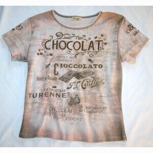 Cactus Chocolat Brown Mauve Rhinestone T-Shirt Medium